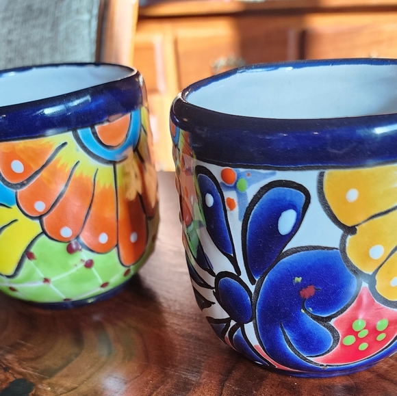 Talavera handmade soup mugs - set of 4. Holds about 15 ounces each. Hand painted - Picture 5 of 12